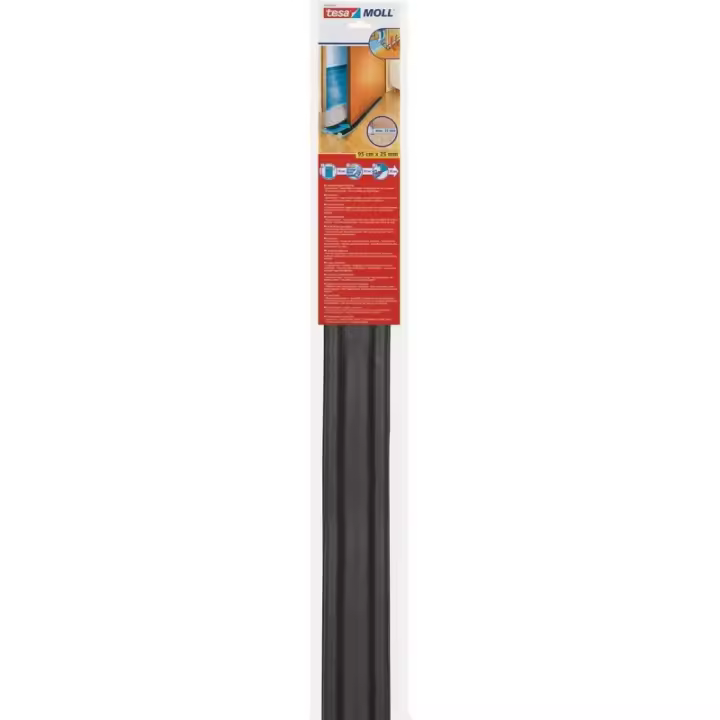 Tesa Tape Burlete para Puertas Tesamoll - Fácil Instalación - Ahorra Energía - Reduce Ruido - PVC - Suelos Lisos - 1