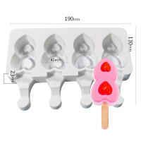 Molde De Hielo De Silicona Para Helado Y Jugos DIY Con 4 Agujeros Molde De Pascuitos Ecológico Y Resistente Para Hornear - details 4
