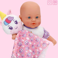 COLORBABY - Muñeco bebé con cuerpo blandito, mide 32 cm, viste ropa y accesorios de unicornio, incluye muda extra y muselina con peluche para acurrucar, muñecas para niñas, juguete niña 24 meses, juguetes niños 2 años - details 1