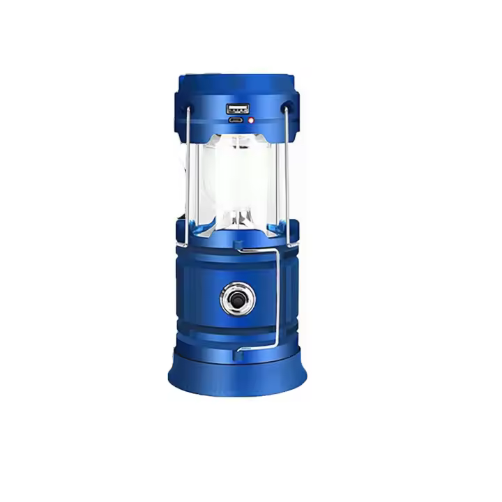 LED Recargable Solar/USB Interior, Potente Camping Interior, Interior de Jardín Portátil de 3 Modos, Luz Colgante de Antorcha de 360 °, impermeable para Acampar/Rescate/Garaje/Espeleología/Pesca (Azul) - 1