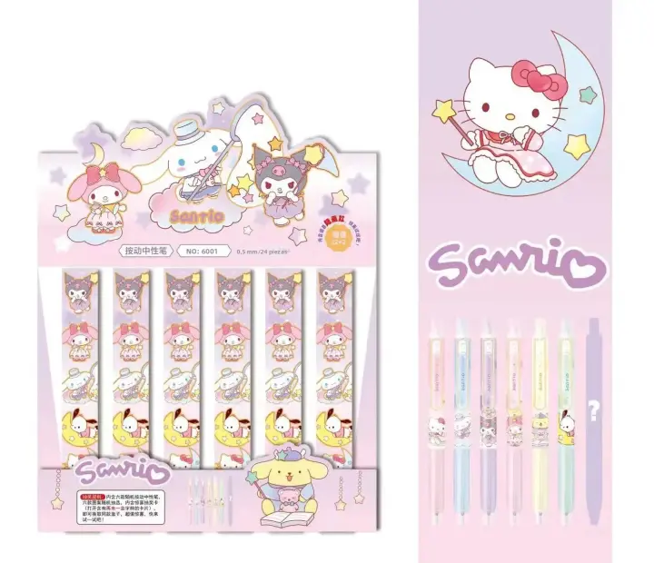 Estuche De Metal Para Bolígrafo Sanrio Cinnamoroll Hello Kitty 24pcs Caja Sorpresa Unisex Suministros Escolares Y De Oficina - 1
