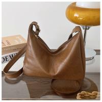 Bolso De Hombro Para Mujer De Cuero PU Vintage Estilo Maillard Casual Gran Capacidad Textura Moda Cruzado Bolso De Compa\u00f1ero - details 16