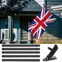 Palo De Bandera Telescópico Collapsible De 6 Pies Soporte De Bandera Para Jardín Montado En La Pared Con Soporte Top House Wall Bracket Base - details 5