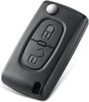 MultiAccesorios "Carcasa para Llave de Coche con 2 Botones - Compatible con Citroën y Peugeot (Modelos 206, 107, 207, 307, 407, C2, C3, C4, C5, C6) - Repuesto Negro de MultiAccesorios con Zócalo para Pila, Ideal para Sustituir Llaves Dañadas o Desgastadas - details 2