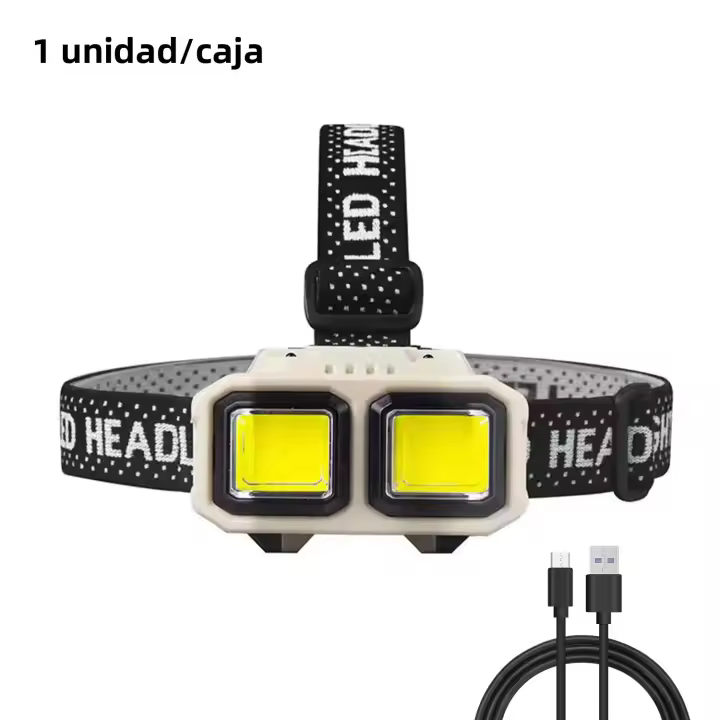 Lámpara De Cabeza LED Recargable Para Pesca Y Camping Alta Potencia Linterna De Montañismo Luz De La Corbata Funciona Como Lámpara Frontal - 1