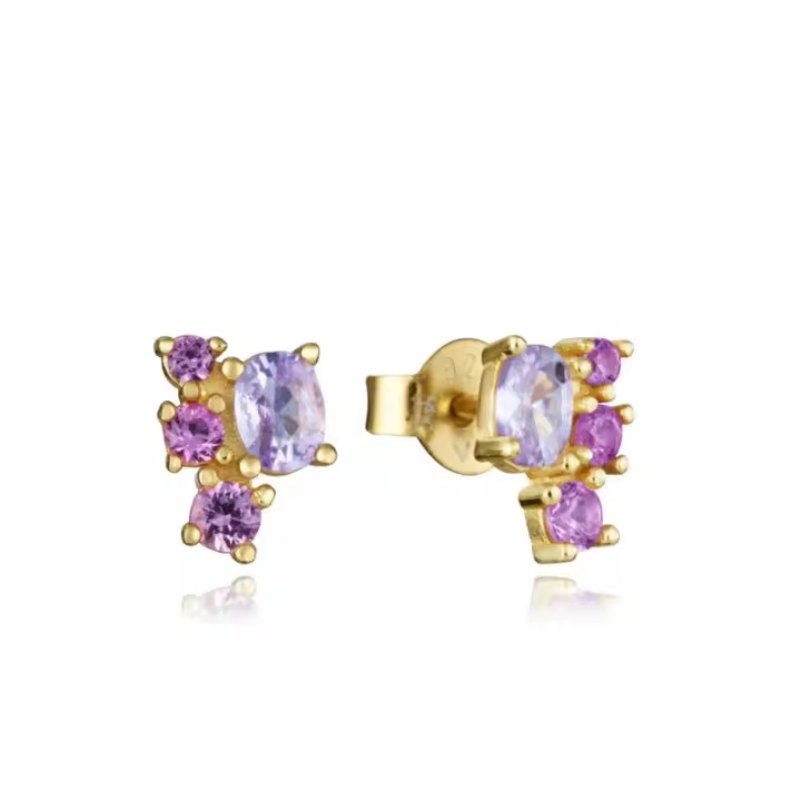 Raíz JOYAS Inicio VICEROY JOYAS Pendientes Viceroy Viceroy Jewels Pendientes Viceroy Flor con Circonitas en Plata con Baño de Dorado 9129E100-37 - 1