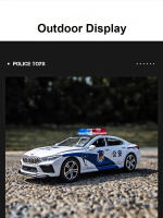 Coche De Policía M8 a Escala 1:32 Juguetes De Metal Diecast Con Función Retroceso Abre Puertas Regalo Para Niños Colección Vehículo Simulación 110 - details 12