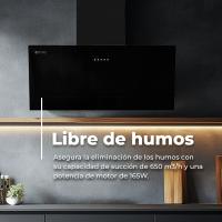 Campana Extractora Decorativa EVVO CE45 Cristal Black, 90 cm, 650 m³/h, 3 Velocidades, Energía A - details 2