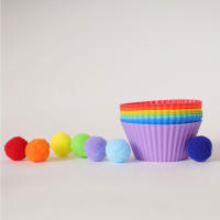 Juego De Aprendizaje Sensorial Montessori Para Niños Juguete De Coloración Y Alineación 78 Piezas Set De Pompom Para Niños De Preescolar Y Jóvenes - details 8