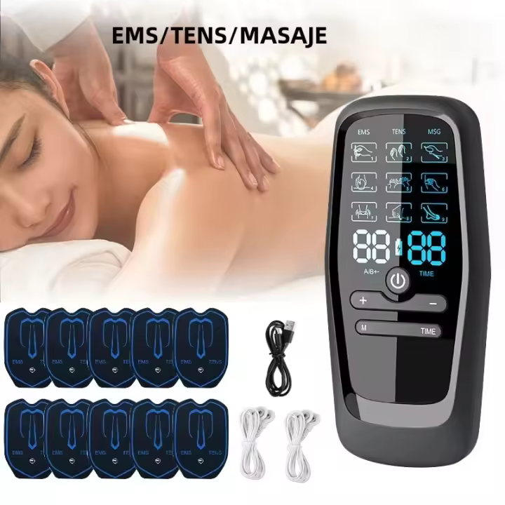 Masajeador Eléctrico Profesional EMS De USB Estimulación Muscular Fisioterapia Unidad De Tens 6 Modos Mini Masajeador Corporal Completo - 1