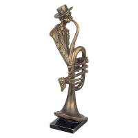 CAPRILO REGALOS & DECORACIÓN Figura Decorativa de Resina Bronce "Hombre Músico Trompeta". Adornos y Esculturas. Figuras Elegantes. Decoración Hogar. Regalos Originales. 12 x 11 x 42 cm - details 1