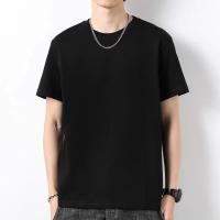 Camiseta De Verano Para Hombre Manga Corta Tendencia Juventud Y Mediana Edad Casual Versátil Suelta Color Sólido Camisa Base - details 1
