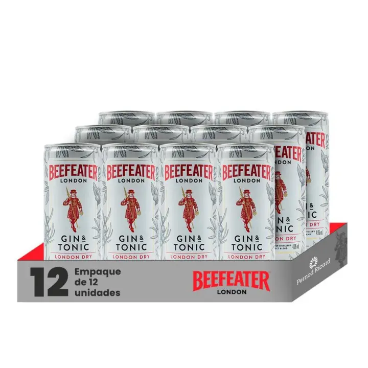RTD Beefeater Gin & Tonic - Pack de 12 Latas - 25 Centilitros - 1