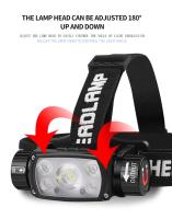Linterna Frontal LED Potente USB Recargable 3 Modos Inducción Por Batería 18650 XHP50 Para Salidas De Noche Camping Al Aire Libre - details 9