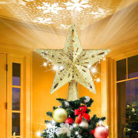Decoración De Árbol De Navidad 3D Estrella Plateada Con LED Giratorio Proyector De Escarcha Luces Colgantes Para Fiesta Navideña - details 7