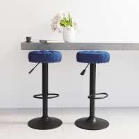 vidaXL Taburetes de cocina 2 unidades terciopelo en color Negro/Azul/Gris y más | cómodas modernas ergonómicas para comedor cocina salón hogar - details 1