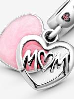 Pandora - Charm Colgante de Corazón with texto "Mamá" - Plata de Ley - details 0