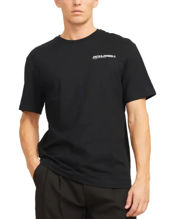 Camiseta Jack&Jones Hawaii negra manga corta de hombre - 1