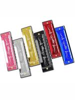 Harmonica De 10 Agujeros Y 20 Tonos En Clave C Colorida Instrumento De Viento De Madera Y Plástico Ecológico Rojo Plata Negro ABS - details 10