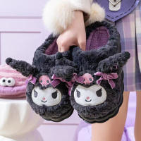 Zapatillas De Algodón Miniso Kuromi Sanrio Para Mujeres Otoño Invierno Antideslizantes Cómodas Y Cálidas Con Dibujos Animados De Anime Para Uso Doméstico - details 0