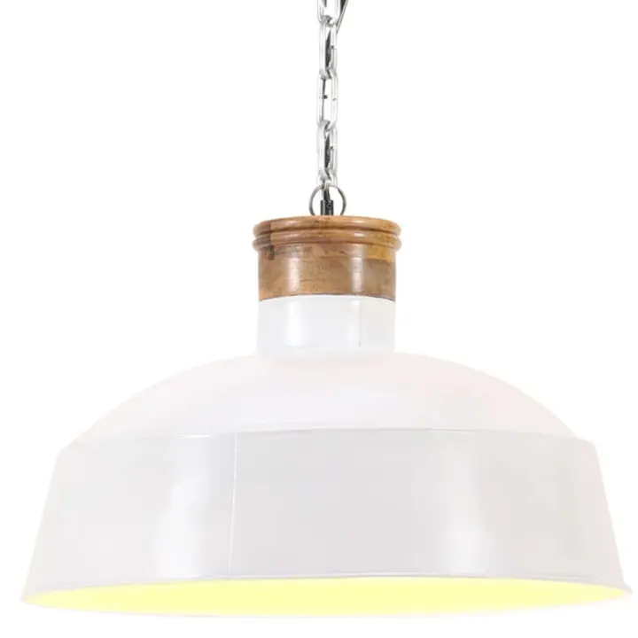vidaXL Lámpara colgante industrial 42 cm blanca E27 - 1