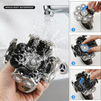 Kit De Aseo Para Hombres Cuchilla Eléctrica 9 Cuchillas Cabeza Flotante Recargable USB 6 En 1 Afeitadora Multifuncional Seco/Húmedo - details 8