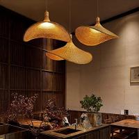 Luz de techo LED Araña de trinquete Tejida a mano Nido de pájaro creativo retro Araña Tejida E27 Altura ajustable para café Bar Sala de estar Araña de té (techo de Bambú) - details 7