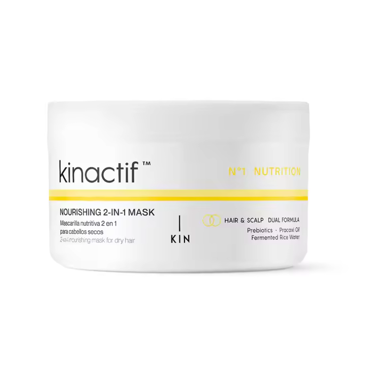 Kin Kinactif Nº1 Nutrition Nourishing 2-IN-1 Mask 200 Ml. Mascarilla nutritiva 2 en 1 para cabellos secos. - 1