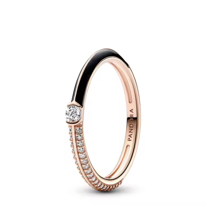 Pandora Anillo Dual Negro & Pavé 182528C01 , para Mujer - 1