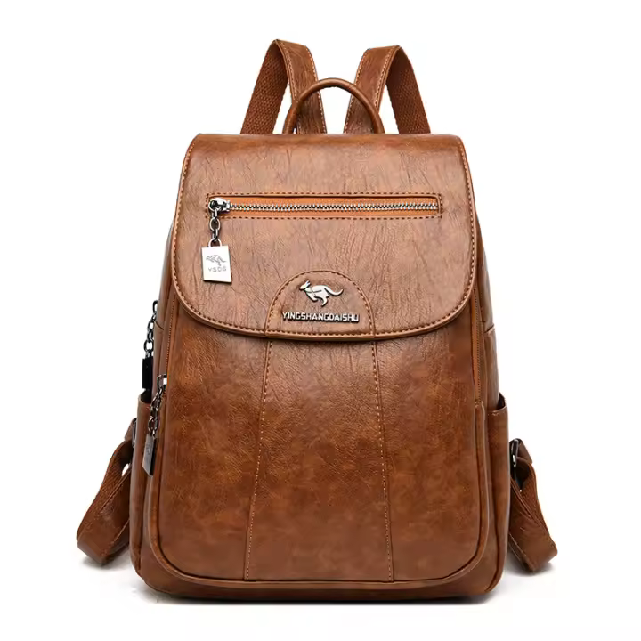 Mochila para mujer, nueva, de gran capacidad, de piel de oveja suave, informal, bolso de hombro, mochila de moda para estudiantes universitarios - 1