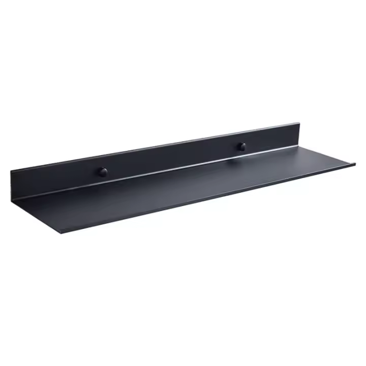 Estante de Pared Flotante Negra para Cocina y Baño Organizador de Espejo de Metal para Ducha Estante de Esquina de Aluminio Multinivel Instalación en CHINA - 1