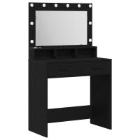 Mesa de tocador vidaXL con luces LED negra en roble, 79x41x135 cm - details 1