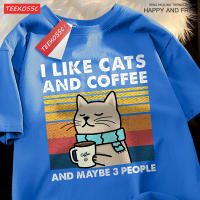 Camiseta De Algodón I like Cats And Coffee Para Hombres Y Mujeres Camiseta Hip Hop Suelta De Cuello Redondo Moda Streetwear Para Pareja - details 18
