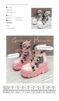 Botas De Mujer 2024 Otoño Botas De Tobillo Con Plataforma Y Tacón Alto Diseño De Moda Zip Cosplay Zapatos Para Mujer Botas Cortas De PU Con Cierre De Lazo - details 1