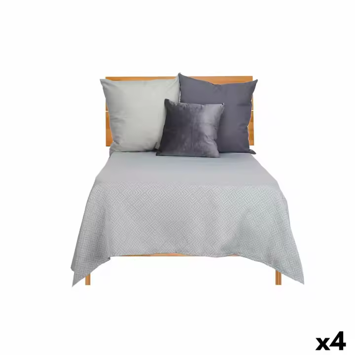 Colcha 180 x 260 cm Geométrico Gris (4 Unidades) - 1