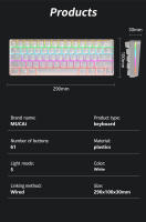 Teclado Mecánico De Juego MUCAI MK61 61 Teclas Switches Rojos Cableado Desmontable RGB Retroiluminado Intercambiable Caliente - details 8