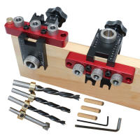 Kit De Guía De Perforación Para Agujeros De Bolsillo Ajustable 3 En 1 Localizador De Agujeros Herramienta De Madera Para Muebles - details 1
