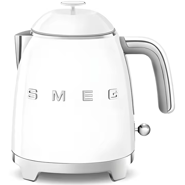 Smeg White Stainless Steel Kettle 1400 W 800 ml, electric kettle with dry boil protection, fast boiling, and precise temperature control, CE certified for keep warm functionality. - 1