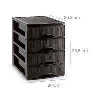 ZYLX SHOPPING - Cajonera Rattan de Sobremesa 2/3/4 Cajones, Blanco o Marrón, Ideal para Escritorio, Baño o Cocina - details 2