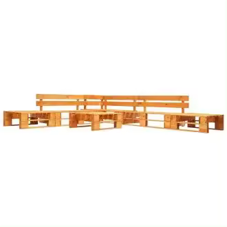 VIDAXL 277461 set de muebles de palés para jardín de 6 piezas fabricado en madera de pino en color marrón miel - 1