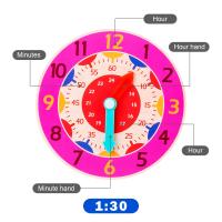 Reloj De Madera Montessori Para Niños Juguetes Educativos De Aprendizaje De Tiempo Ayudas Pedagógicas Para Escuela Primaria Tablero Inteligente Juguete Para Niños De 3-12 Años - details 3
