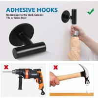 Gancho de pared para toallas, ganchos para baño, gancho para abrigos, negro, soporte para toallero, almacenamiento, 2 piezas - details 1
