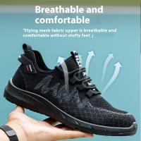 Zapatos De Seguridad Para Hombre Talla 48 Antipinchazos Y Antideslizantes Suela De EVA Capa Superior De Tejido Mocasines Respirables Para Trabajo - details 20