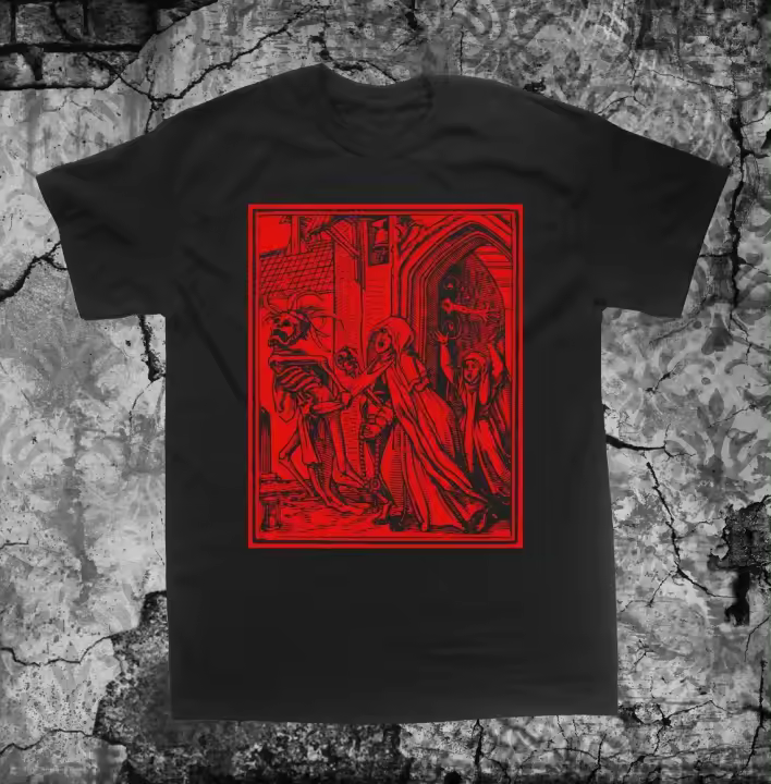 Camisa Memento Mori Con Diseño De Esqueleto Y Muerte Oculta Talla Grande Estilo Gótico Medieval Para Hombres Camiseta Transpirable Ligera Y De Secado Rápido Protección Solar Sostenible - 1