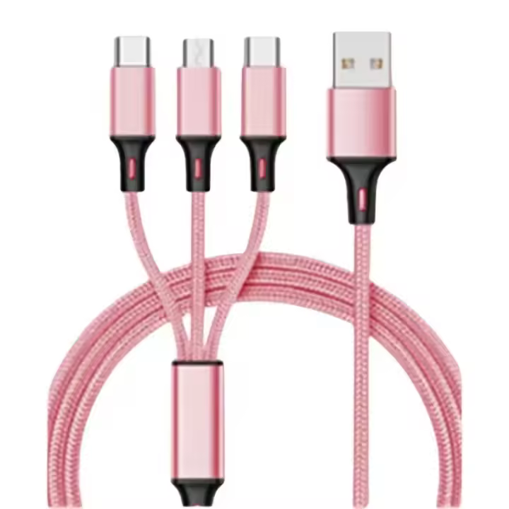 Cable de datos One Drag Three para Android Typec 3 en 1 carga rápida 1,2 m trenza de nailon transmisión de datos conveniente y rápida - 1
