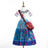 Vestido De Princesa Encanto Para Niñas Con Bolsa Disfraz De Película Frock Madrigal Isabel Ropa De Actuación Infantil Talla True to Size - details 1