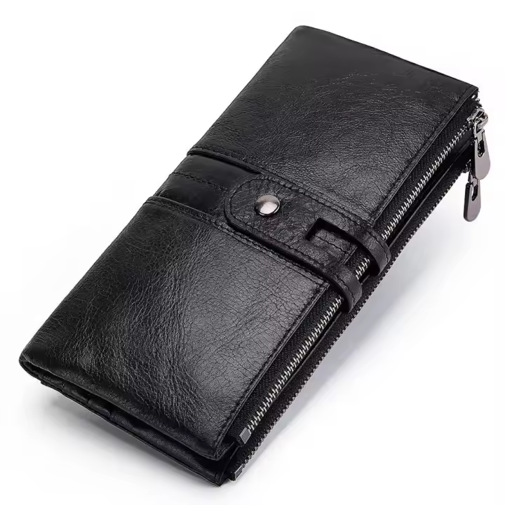 Cartera De Mujer HUMERPAUL Cuero Genuino Con Bloqueo RFID Gran Capacidad Monedero Y Bolsillo Para Teléfono Móvil - 1