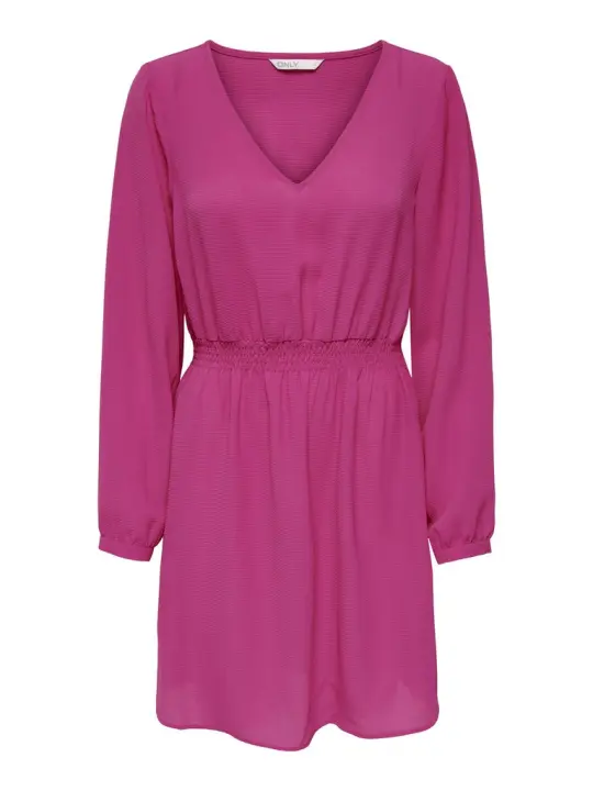 Onlnova Lux L/S Ellis Dress Solid Ptm Very Berry Only - 1