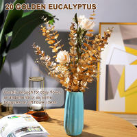 10PCS Hojas De Eucalipto Doradas Plantas Artificiales Para Decoración De Navidad Fiesta Boda Casa Jardín Arreglo Floral - details 9