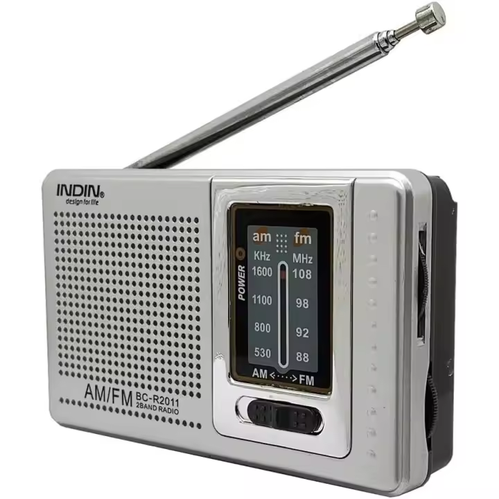 Radio Portátil Am/FM, Radio de Bolsillo Portátil con Chip, Funciona con Pilas, con Altavoz Incorporado Grande para Emergencias en Viajes a Casa - 1